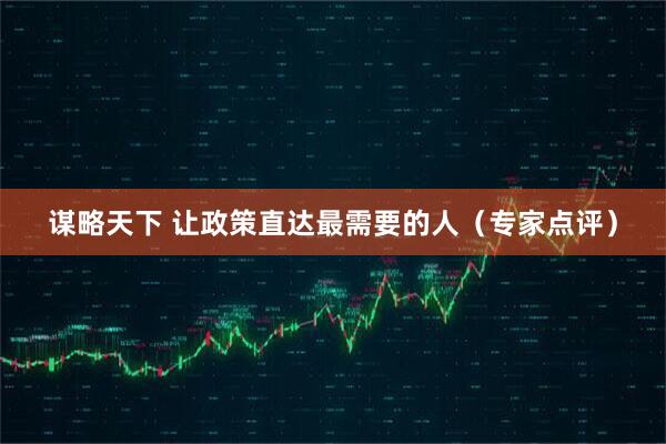 谋略天下 让政策直达最需要的人(专家点评)